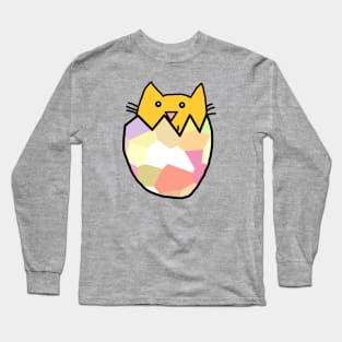 Kitty Cat Hatching from Easter Egg Long Sleeve T-Shirt